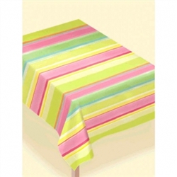 Sunny Stripe Pink Paper Table Cover | Party Supplies