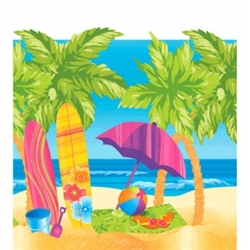 Surf's Up Plastic Table Cover | Luau Party Supplies