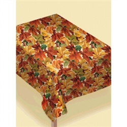 Elegant Leaves Flannel Backed Vinyl Table Cover | Party Supplies