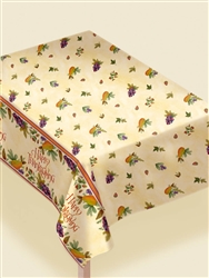 Thanksgiving Medley Flannel-Backed Vinyl Table Cover | Party Supplies
