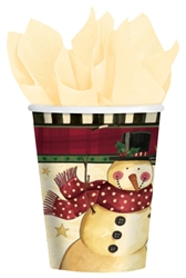 Cozy Snowman 9oz Paper Cups | Party Supplies