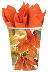 Elegant Leaves 9 oz. Paper Cups | Party Supplies