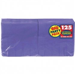 New Purple 2-Ply Beverage Napkins - 125c | Party Supplies