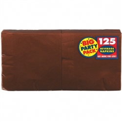 Chocolate Brown Beverage Napkins - 125ct | Party Supplies