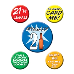 21st Birthday Party Buttons