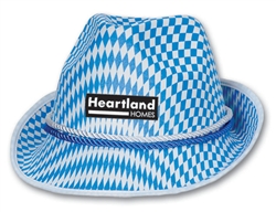 Blue Checkered Custom Imprinted Tyrolean Style Hat
