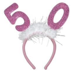 "50" Glittered Boppers with Marabou