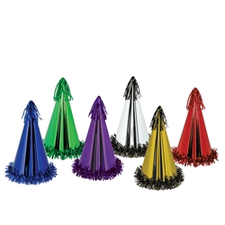 Fringed Foil Party Hats