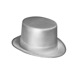 Silver Theatrical Top Hat | Party Supplies