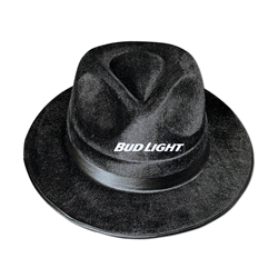 1-Color Direct Imprint B/W Felt Fedoras | Party Supplies