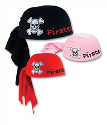 Custom Imprinted Black Pirate Scarf Hat