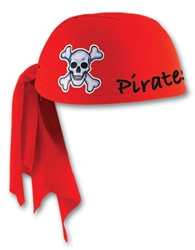 Custom Imprinted Red Pirate Scarf Hat