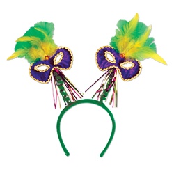 Mardi Gras Mask w/Feathers Boppers | Party Supplies