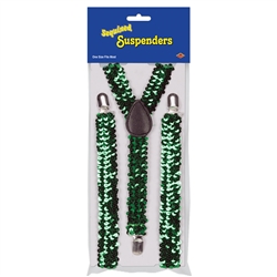 Green Sequined Suspenders