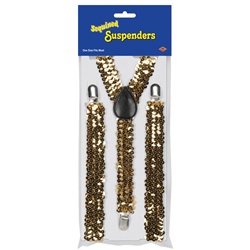 Gold Sequined Suspenders