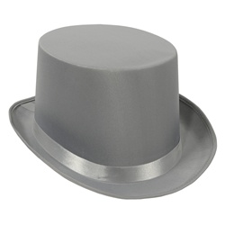 Gray Satin Sleek Top Hat