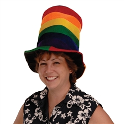 Plush Rainbow Stovepipe Hat