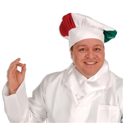 Red, White & Green Oversized Fabric Chef's Hat