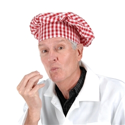 Gingham Fabric Chef's Hat