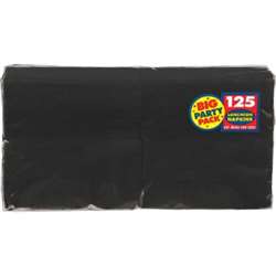 Jet Black Luncheon Napkins 125 ct | Party Supplies