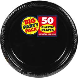 Jet Black Plates, 7" 50 ct | Party Supplies