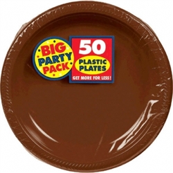 Chocolate Brown Plastic 7" Plates - 50ct | Party Supplies
