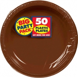 Chocolate Brown Plastic 10-1/4" Plates - 50ct | Party Supplies