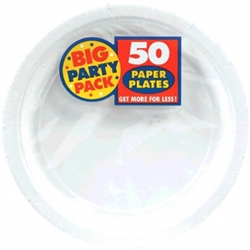 Frosty White Big Party Pack 7" Paper Plates | Party Supplies