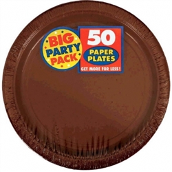 Chocolate Brown Paper 7" Plates - 50ct. | Party Supplies