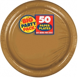 Gold Paper 7" Plates - 50ct. | Party Supplies
