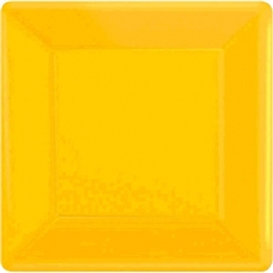 Yellow Sunshine 7" Square Paper Plates - 20ct | Party Supplies