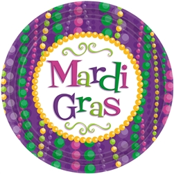 Mardi Gras Celebration Round Plates, 7" | party supplies