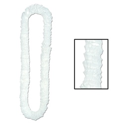 White Soft-Twist Poly Leis with UPC Tabs