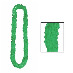 Green Soft-Twist Poly Leis with UPC Tabs