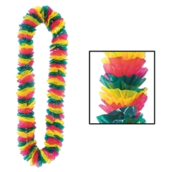 Floral-Color Tropical Bright Poly Leis | Party Supplies