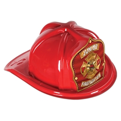 Red Plastic Jr Firefighter Hat | Party Supplies