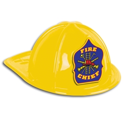 Yellow Plastic Fire Chief Hat