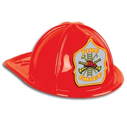 Red Plastic Fire Chief Hat