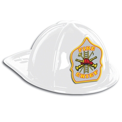 White Plastic Fire Chief Hat