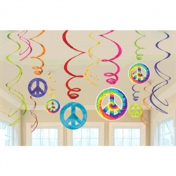 Feeling Groovy Foil Swirl Decorations | Party Supplies