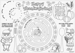 Happy Thanksgiving Paper Placemats | Party Supplies