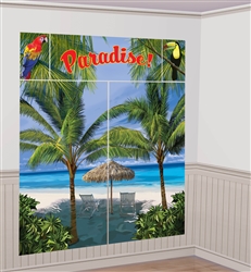 Palm Tree Scene Setters Wall Decorating Kit | Luau Party Supplies