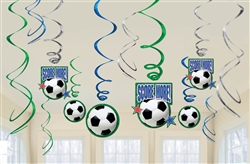 Soccer Fan Foil Swirl Decorations | Party Supplies