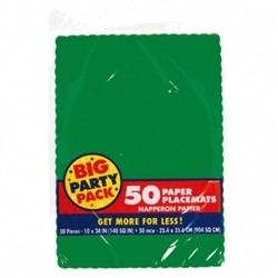 Festive Green Paper Placemats - 50ct | Party Supplies