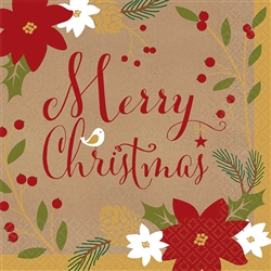 Merry Little Christmas Beverage Napkins | Party Supplies