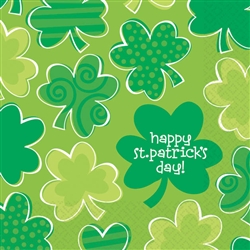 Playful Shamrocks Beverage Napkins, 36ct. | party supplies