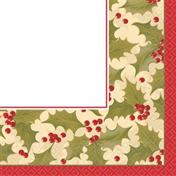 Winter Holly Beverage Napkins | Party Supplies