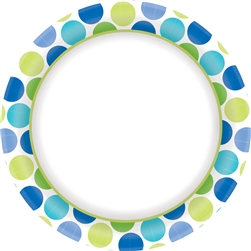 Cool Dots Border 10" Plates | Party Supplies