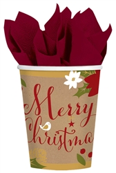 Merry Little Christmas 9oz Paper Cups | Party Supplies