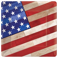Old Glory 7" Square Paper Plates | Party Supplies